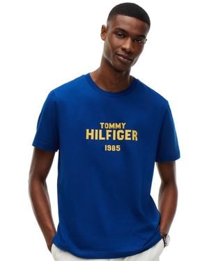 Tommy Hilfiger Brand Love Stack Short-sleeve Logo T-shirt - Blue