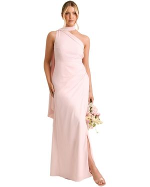 Six Stories One Shoulder Chiffon Bridesmaid Dress - Pink