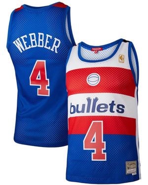 Mitchell & Ness Chris Webber Washington Bullets Hardwood Classics 1996 Swingman Jersey - Blue