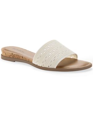 Style & Co. Eviee Knit Slip-on Slide Sandals - White
