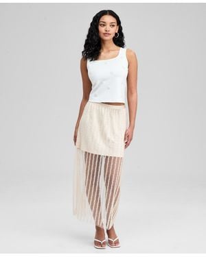 And Now This Sequin-stripe Maxi Skirt - White