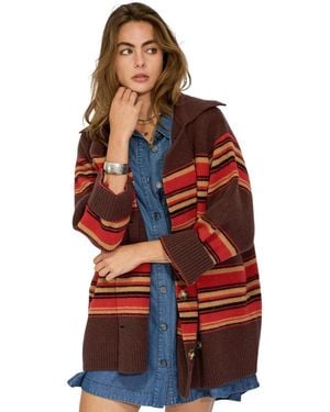 Belle & Bloom So Many Likes Oversized Knitted Cardi Coat - Red