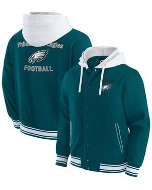 Fanatics Darius Rucker Collection By Midnight Philadelphia Eagles Full-snap Hoodie Jacket - Green