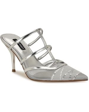 Nine West Tianala Caged Slip-on Stiletto Pumps - White