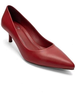 Forever & Always Shoes Forever And Always Shoes Jalen Leather Stiletto Pump - Red