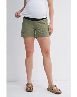 Hello Miss Maternity Over-the-belly Pull-on Shorts - Green