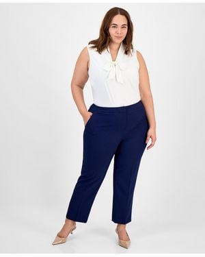 Kasper Plus Size Straight-leg Pants - Blue