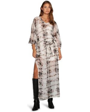 Belle & Bloom Heart On Fire Snake Print Kaftan - White