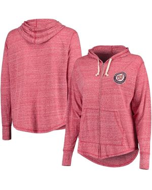 Soft As A Grape Washington Nationals Plus Size Full-zip Hoodie - Red