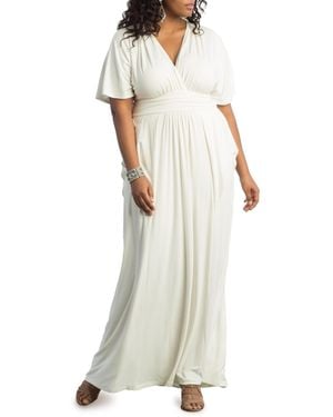 Kiyonna Plus Size Indie Flair Maxi Dress - White