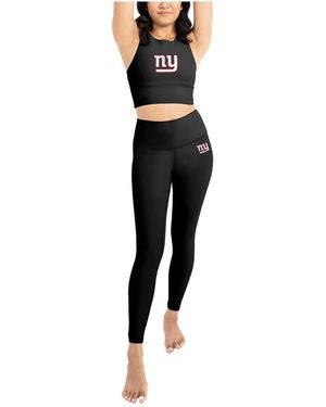 Kadi Brand New York Giants leggings Midi Bra Set - Black
