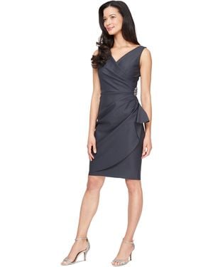 Alex Evenings Compression Embellished Ruched Sheath Dress - Black