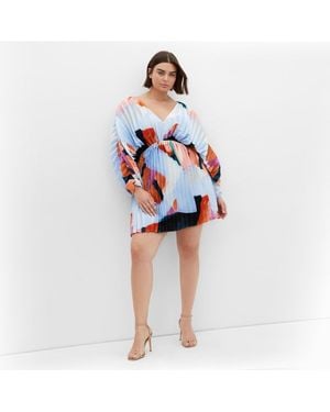 City Chic Chloe Print Dress - White