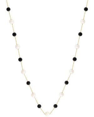Effy Freshwater Pearl & Onyx Necklace - Natural