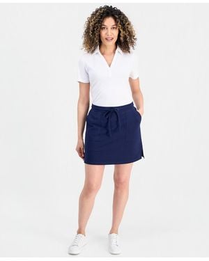 Style & Co. Petite Drawstring-waist Knit Skort - Blue