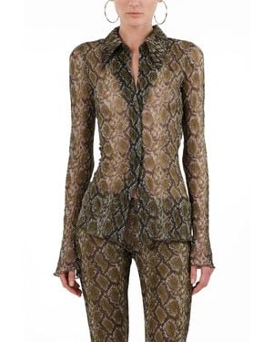 Nocturne Snake Print Shirt - Green