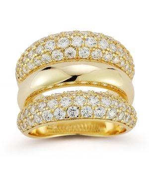 Rachel Zoe 14k Plated Sterling Silver Triple Dome Ring - Metallic