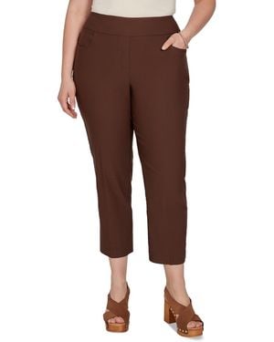 Ruby Rd. Plus Size Pull-on Ankle Mid-rise Pants - Brown