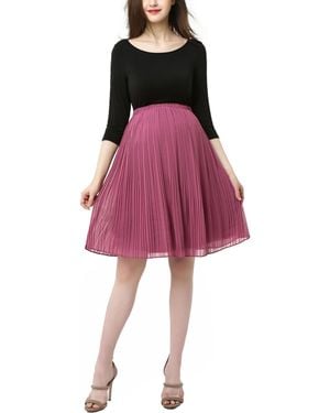 Kimi + Kai Kimi + Kai Maternity Colorblock Empire Waist Dress - Red
