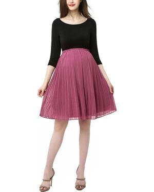 Kimi + Kai Kimi + Kai Maternity Colorblock Empire Waist Dress - Red