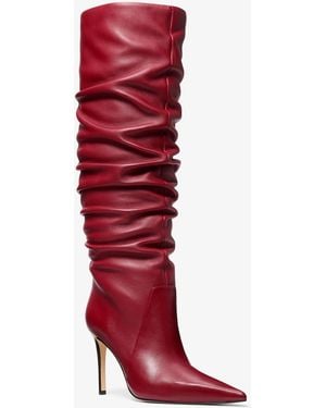 Michael Kors Michael Dawn Heeled Pointed Toe Boots - Red