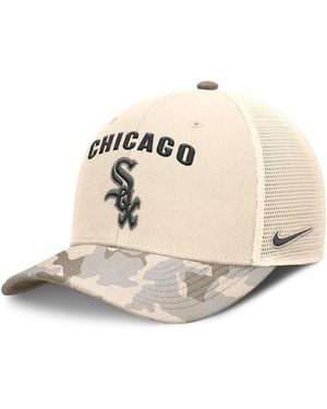 Nike Chicago White Sox Camo Pack Rise Adjustable Trucker Hat - Natural