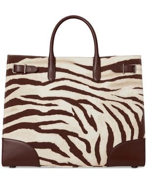 Ralph Lauren Zebra-print Canvas Extra Large Devyn Tote Bag - Multicolor