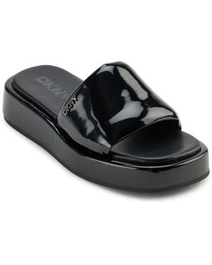 DKNY Lachine Platform Slide Sandals - Black