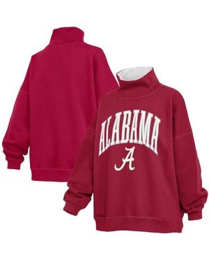 Pressbox Alabama Tide Oversized Mock Neck Sweatshirt - Red