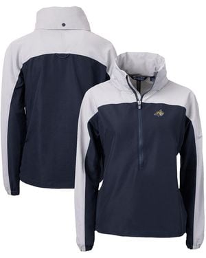 Cutter & Buck Navy Montana State Bobcats Charter Eco Half-zip Anorak Jacket - Blue