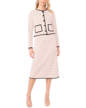 Cece Crochet Detail Knit Midi Skirt - Pink