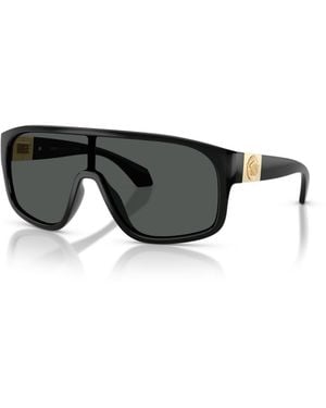 Versace Shield Round Sunglasses Ve4526u - Black