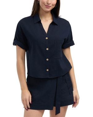 Ellen Tracy Camp Shirt - Blue
