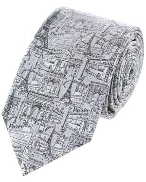 Trafalgar Parisian Nights Silk Novelty Tie - Gray