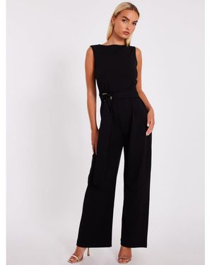 Quiz Scuba Crepe Jumpsuit - Blue