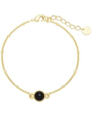 Brook and York Nola Gemstone Bracelet -onyx - Metallic