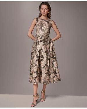 Donna Karan Crewneck Midi Dress - Brown