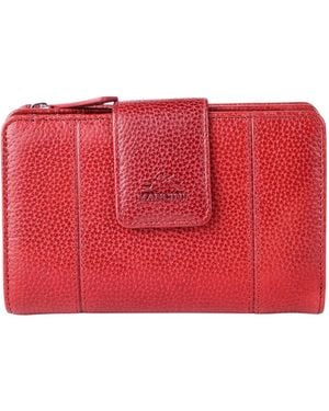 Mancini Fifth Avenue Rfid Secure Zipper Clutch - Red