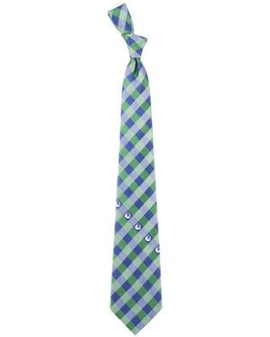Eagles Wings Vancouver Canucks Woven Poly Check Tie - Blue