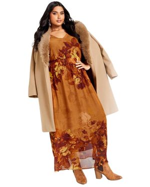 Avenue Plus Size Neve Maxi Dress - Brown