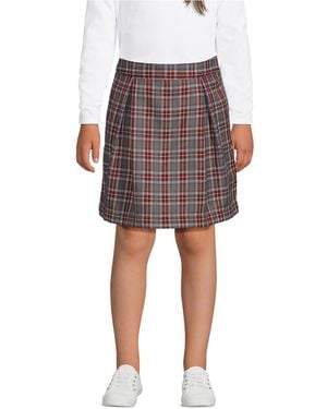 Lands' End Big Girls School Uniform Plaid Skort Top Of Knee - Multicolor