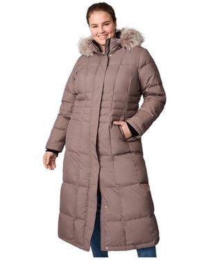 Free Country Plus Size Full Length Splendor Down Jacket - Brown