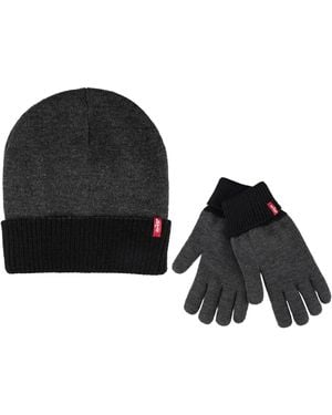 Levi's 2-pack. Fleece Ivy Beanie And Gloves Set - Black