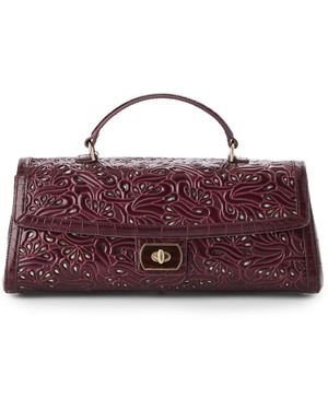 Brahmin Dayan Marymere Medium Leather Satchel Handbag - Purple