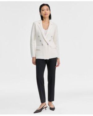 INC International Concepts Boucle Sweater Blazer Macys Exclusive - White