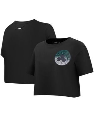 Pro Standard Boston Celtics Jewels Boxy Cropped T-shirt - Black