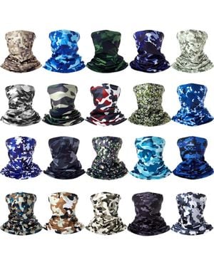 Piscifun 20 Pack Neck Gaiter Breathable Uv Protection Face Mask Outdoor Head Wrap Scarf - Blue