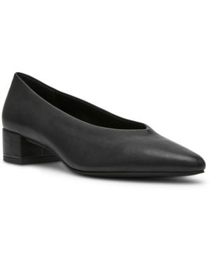 Anne Klein Suki Block Heel Pointed Toe Pumps - Black