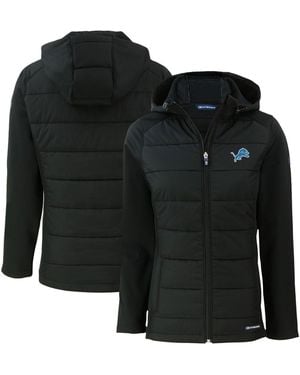 Cutter & Buck Detroit Lions Evoke Primaloft Hybrid Eco Softshell Full-zip Hooded Jacket - Black
