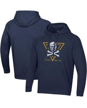 Under Armour Midshipmen Jolly Rogers Rival Fleece Pullover Hoodie - Blue
